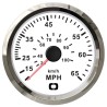 
Indicateur de vitesse Pitot 0-65 MPH blanc/polie 
