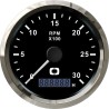 
Compte-tours 0-3000 tpm blanc/polie 
