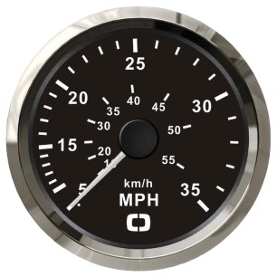Indicateur de vitesse Pitot 0-35 MPH noir/polie | EAN 8033137041105 Ref 27.326.08