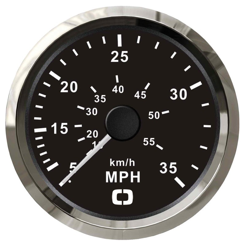 
Indicateur de vitesse Pitot 0-35 MPH noir/polie 
