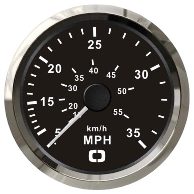 Indicateur de vitesse Pitot 0-35 MPH noir/polie | EAN 8033137041105 Ref 27.326.08