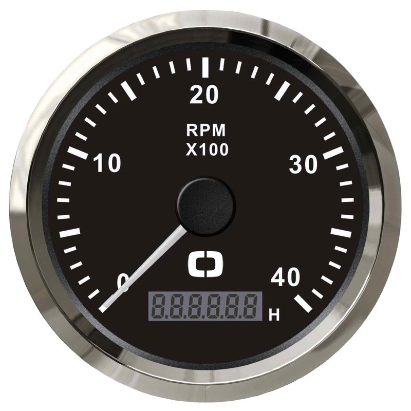
Compte-tours 0-4000 tpm noir/polie 
