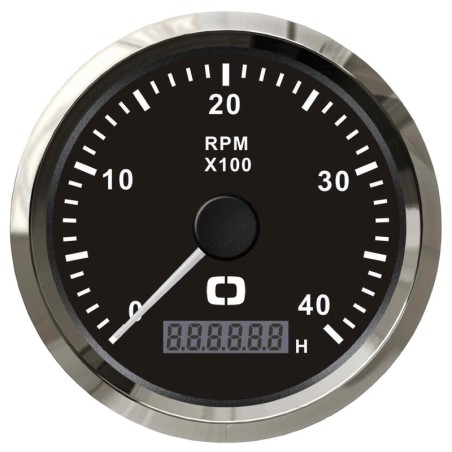 Compte-tours 0-4000 tpm noir/polie | EAN 8033137041075 Ref 27.326.02
