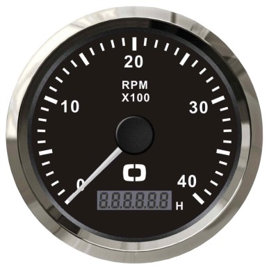 Compte-tours 0-4000 tpm noir/polie | EAN 8033137041075 Ref 27.326.02