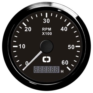 Compte-tours 0-6000 tpm noir/noir | EAN 8033137041020 Ref 27.325.03