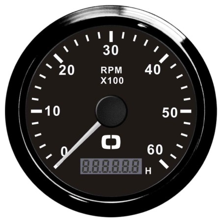 Compte-tours 0-6000 tpm noir/noir | EAN 8033137041020 Ref 27.325.03