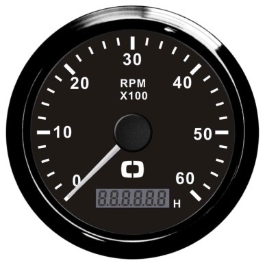 Compte-tours 0-6000 tpm noir/noir | EAN 8033137041020 Ref 27.325.03