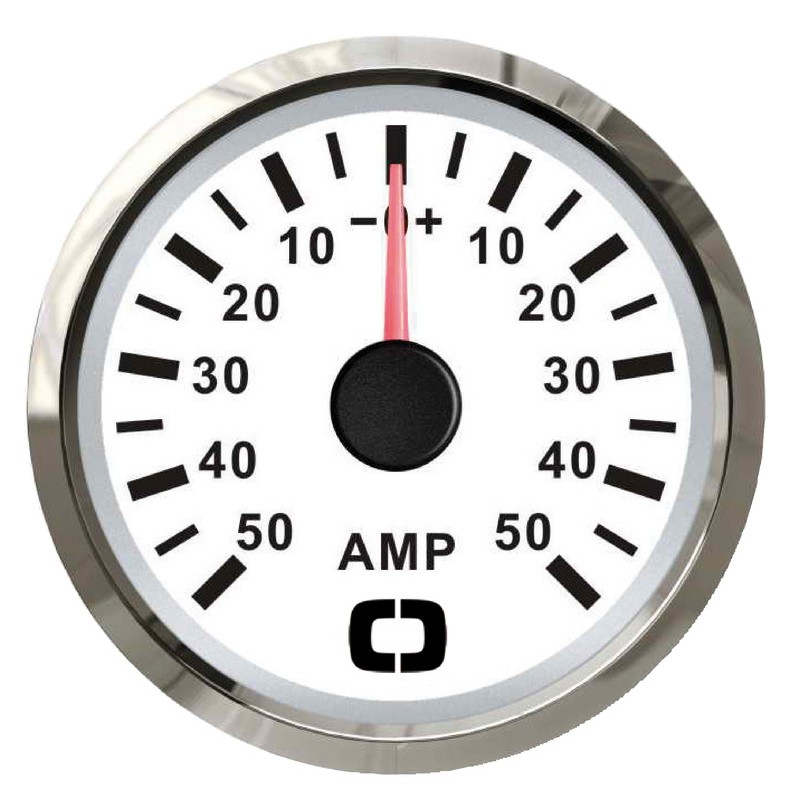
Ampèremètre avec shunt 50 A blanc/polie 
