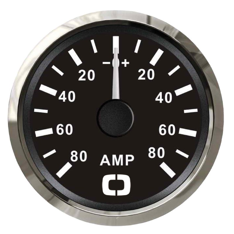 
Ampèremètre avec shunt 80 A noir/polie 
