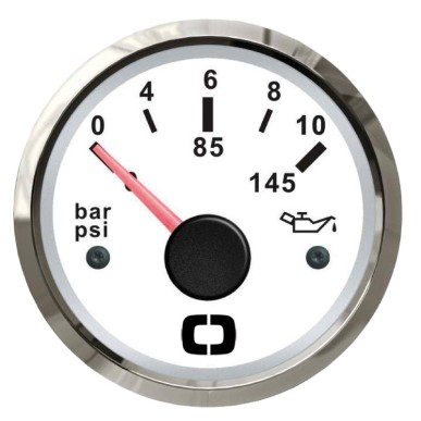 Indicateur pression de l'huile 0/10 bar blan/polie | EAN 8033137040900 Ref 27.322.11
