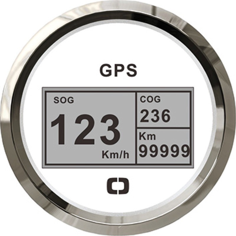 
Indicateur vitesse compas totalisat GPS blan/polie 
