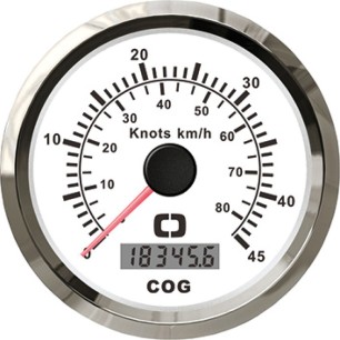 Indicateur de vitesse + compas GPS blanc/polie | EAN 8033137041228 Ref 27.780.01
