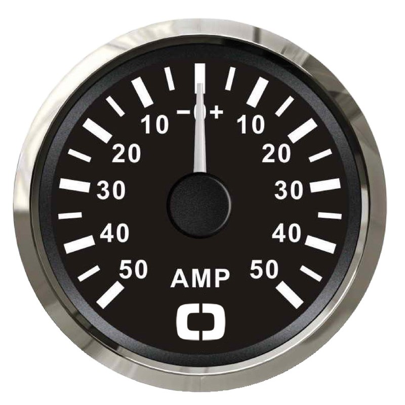 
Ampèremètre avec shunt 50 A noir/polie 
