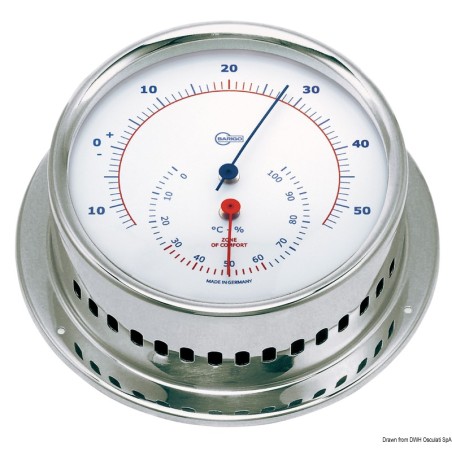 Hygro-thermométer Barigo Sky inox poli/blanc | EAN 8033137117473 Ref 28.987.01