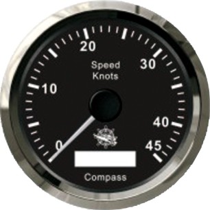 Indicateur de vitesse + compas GPS noir/polie | EAN 8033137041198 Ref 27.780.03