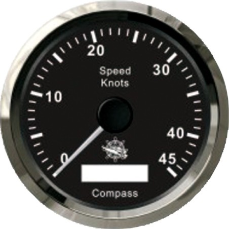 Indicateur de vitesse + compas GPS noir/polie | EAN 8033137041198 Ref 27.780.03