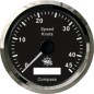 
Indicateur de vitesse avec compas GPS noir/polie 
