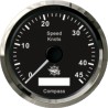 
Indicateur de vitesse avec compas GPS noir/polie 
