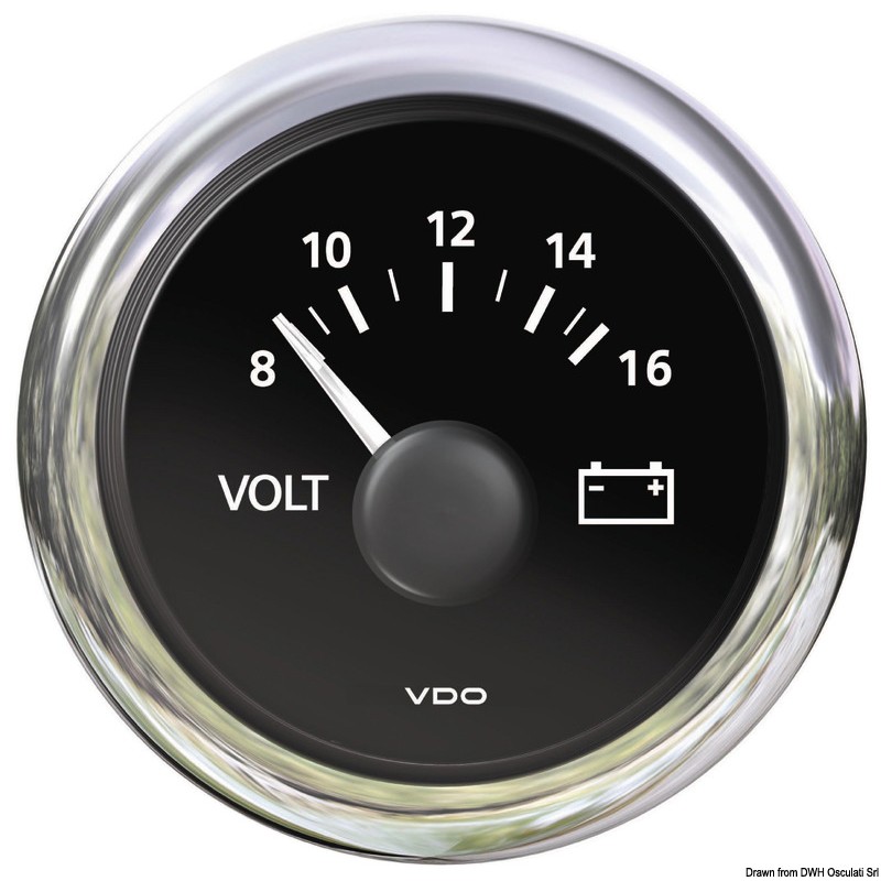 
Voltmètre 8/16 V noir 
