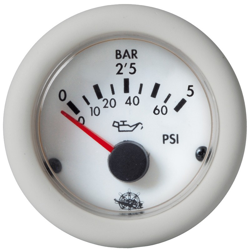 
Pression huile indicat. Guardian 0-5 bar blanc 12V 
