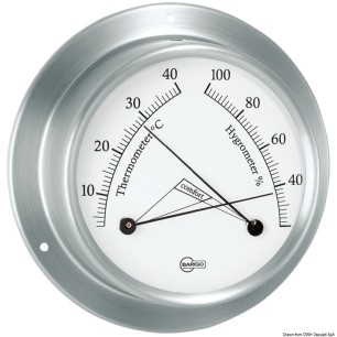 Hygro-thermométer Barigo Sky inox satiné/blanc | EAN 8033137117466 Ref 28.985.01