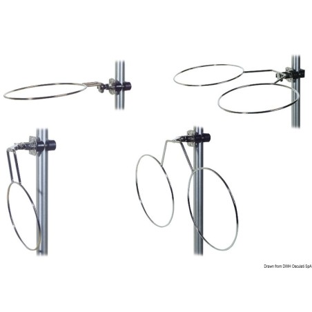 Porte pare-battage double repliable inox 210 mm | EAN 8033137119996 Ref 33.112.20