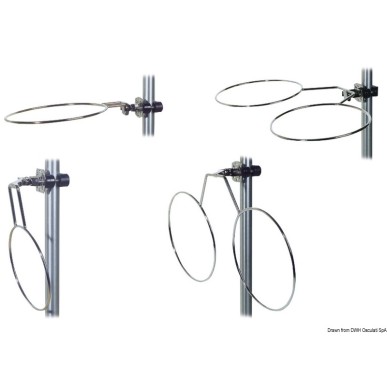 Porte pare-battage double repliable inox 210 mm | EAN 8033137119996 Ref 33.112.20