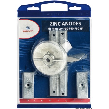 Kit anode Mercury F30/F40/F60 zinc | EAN 8059617818647 Ref 43.358.00