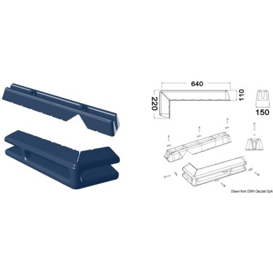 Défense ponton 640 + 220 mm bleu | EAN 8033137120848 Ref 33.519.11