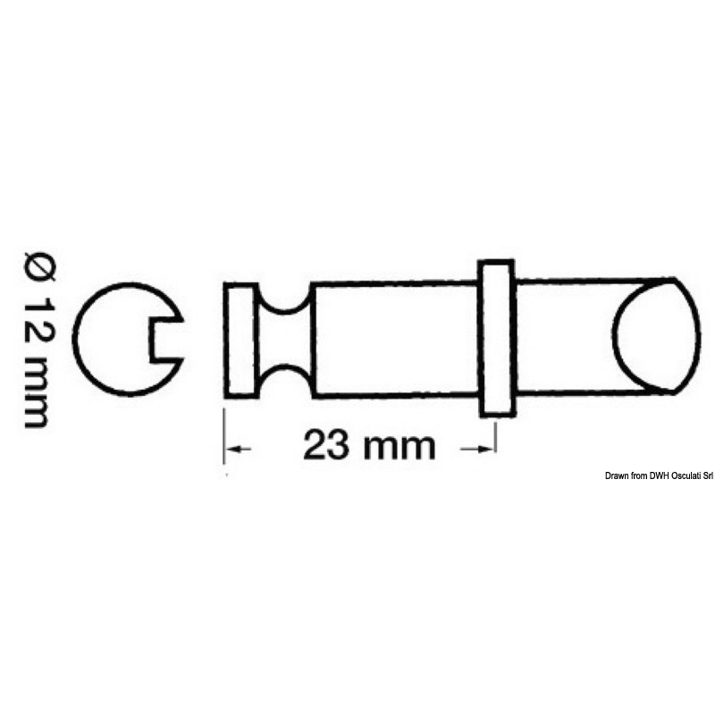
Dame nage plast/laiton 12 x 23 mm 
