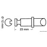 
Dame nage plast/laiton 12 x 23 mm 
