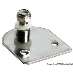 Plaque acier 23x8 mm + pivot fileté | EAN 8033137126246 Ref 38.012.99