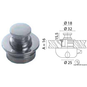Pommeau laiton chromé 19 mm | EAN 8033137127793 Ref 38.181.21