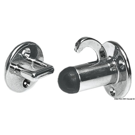 Bloque-porte laiton chromé battant | EAN 8033137127328 Ref 38.154.00