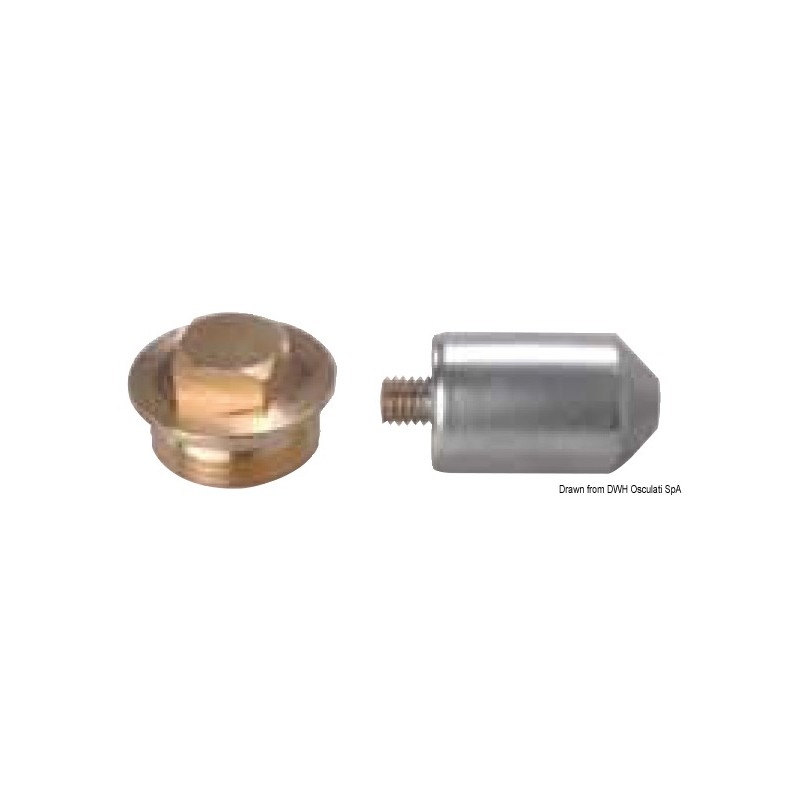 
Anode avec bouchon zinc + laiton 3/8" 
