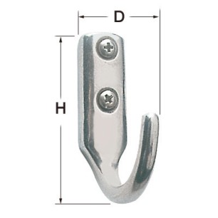Crochet inox poli 33x53 mm | EAN 8033137128554 Ref 38.313.45