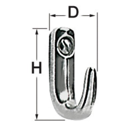 Crochet inox poli 29x32 mm | EAN 8033137128547 Ref 38.313.40