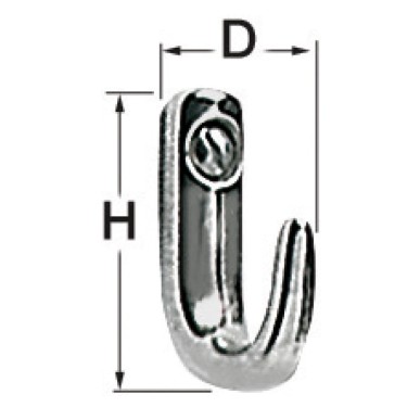 Crochet inox poli 29x32 mm | EAN 8033137128547 Ref 38.313.40