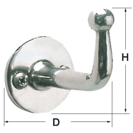 Crochet inox poli 66x36 mm | EAN 8033137128585 Ref 38.313.80