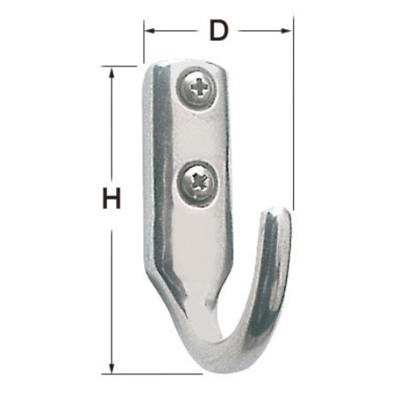 Crochet inox poli 25x41 mm | EAN 8033137128530 Ref 38.313.30