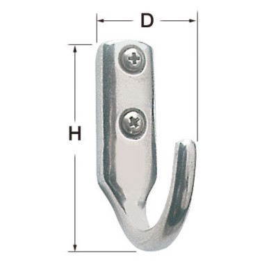 Crochet inox poli 25x41 mm | EAN 8033137128530 Ref 38.313.30