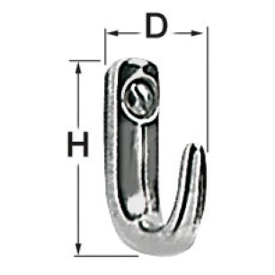 Crochet inox poli 22x30 mm | EAN 8033137128592 Ref 38.313.90
