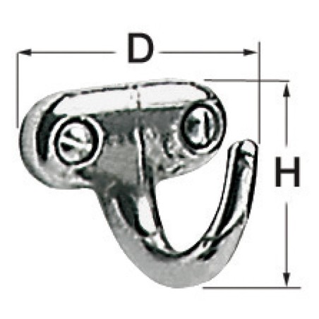 Crochet inox poli 25x25 mm | EAN 8033137128561 Ref 38.313.50