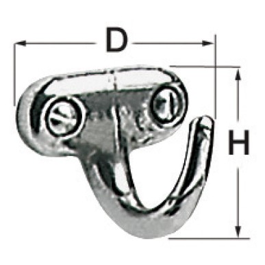 Crochet inox poli 25x25 mm | EAN 8033137128561 Ref 38.313.50