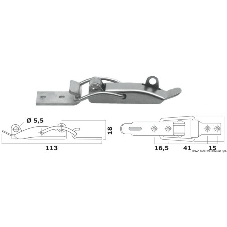 Fermeture levier inox 250 kg | EAN 8033137128257 Ref 38.206.01