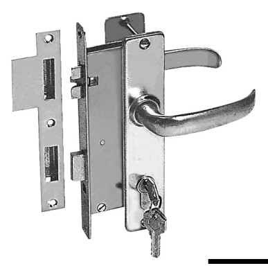 Serrure laiton chromé satiné 2 plaques gauche | EAN 8033137128219 Ref 38.203.50SX