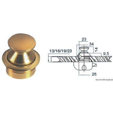 Pommeau laiton poli 19 mm | EAN 8033137127748 Ref 38.181.06