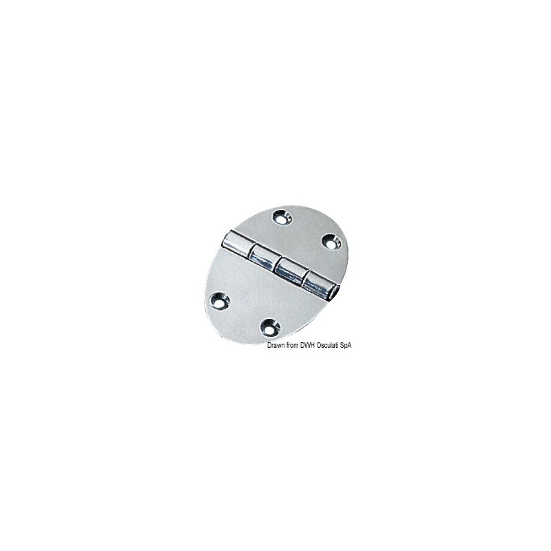 
Charnière ovale 78x56 mm avec goujons 3 mm 
