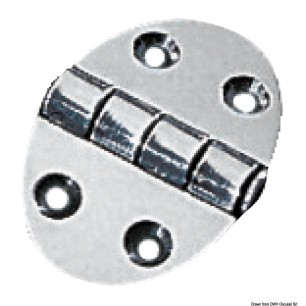 Charnière ovale 35x51 mm + goujons 1,5 mm | EAN 8033137005305 Ref 38.450.01