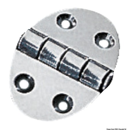 Charnière ovale 35x51 mm + goujons 1,5 mm | EAN 8033137005305 Ref 38.450.01